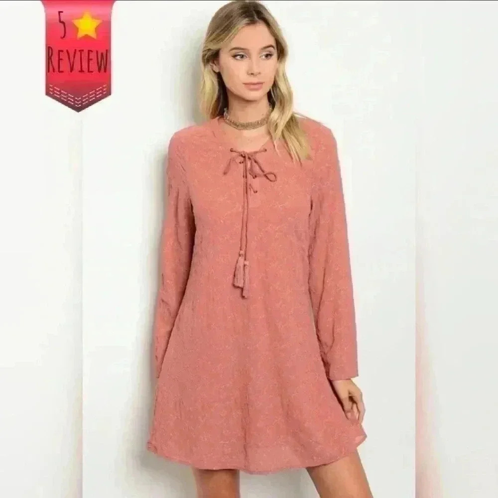 "Maude" Embroidered Tunic Dress